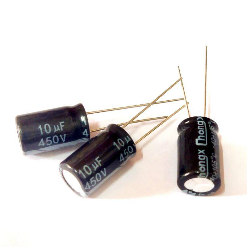 100pcs 10uf 450v 10mfd 450volt -40+105c aluminum electrolytic capacitor 10×16mm