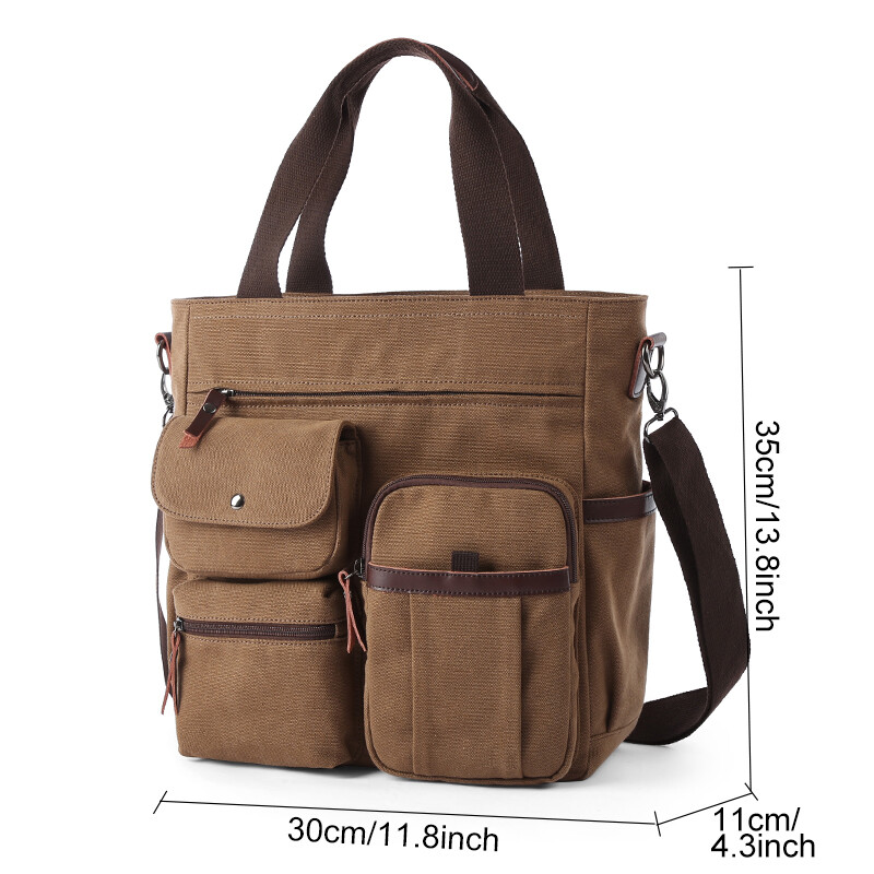 MOYYI Vintage Canvas Men Travel Bags Canvas Men Work Tote Large Multifunction Outdoor Duffel Bag