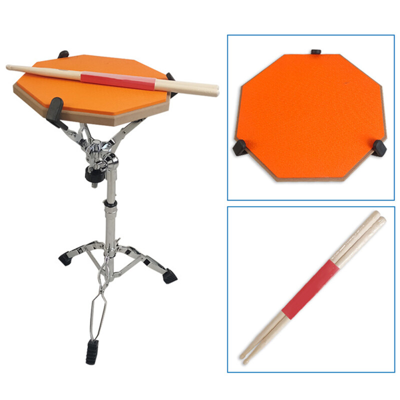 12 Inch Với Dùi Trống Im Lặng Cho Người Mới Bắt Đầu Máy Đếm Nhịp Chống Mòn Âm Nhạc Cao Su Phụ Kiện Bề Mặt Nhạc Cụ Gõ Hai Mặt Bền Bộ Đệm Tập Trống Di Động