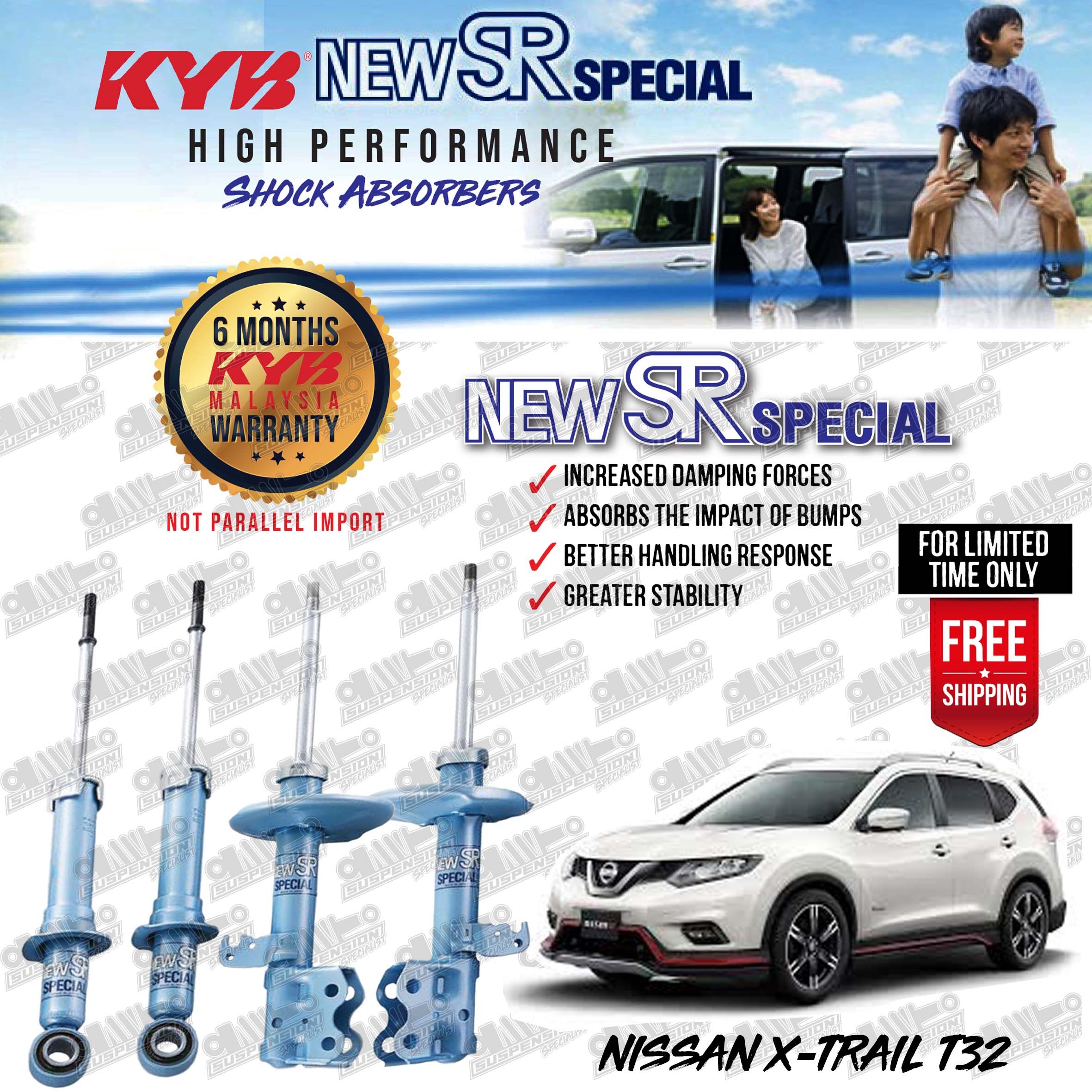 Kyb New Sr Special High Performance Shock Absorber Nissan X Trail T32 1 Set Lazada