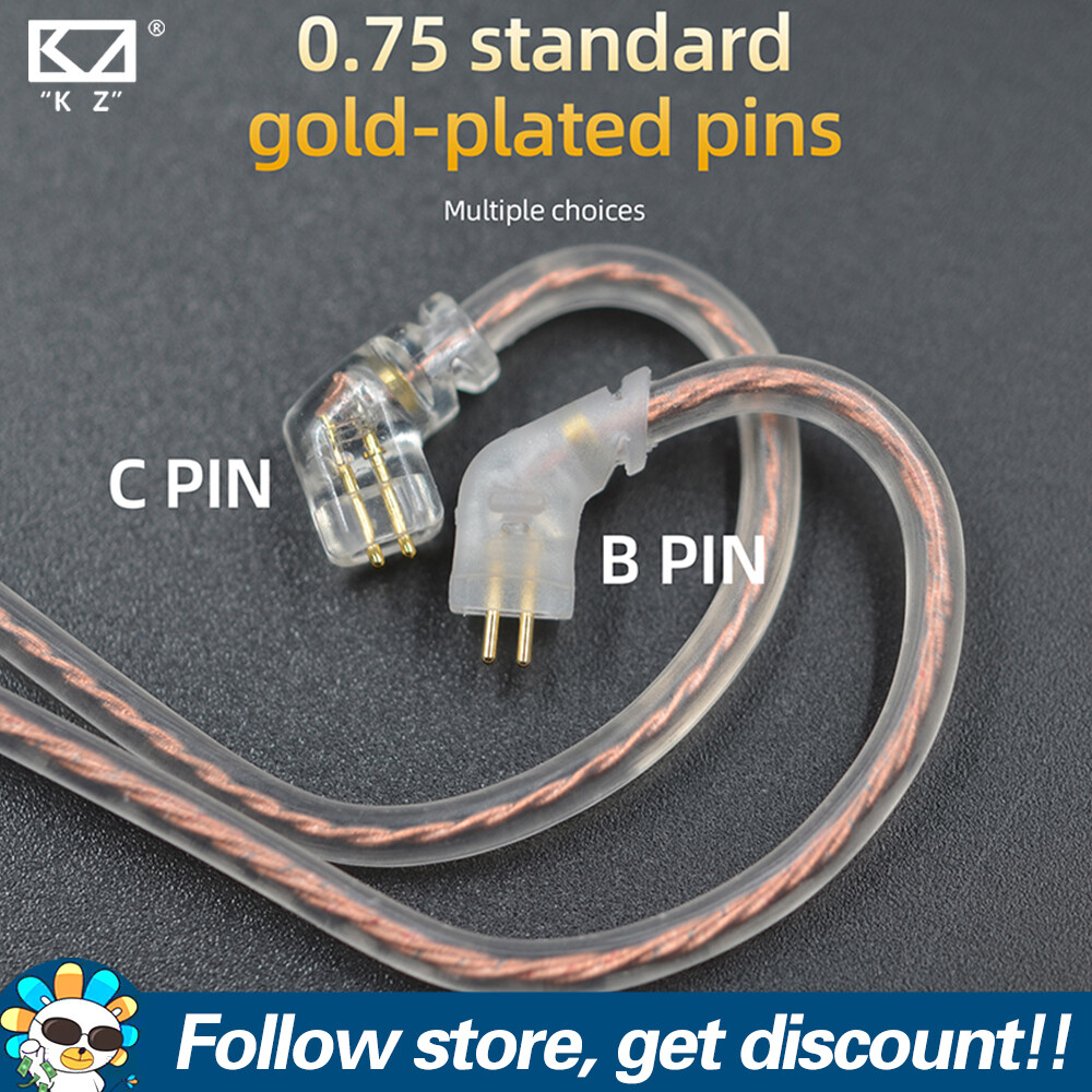 KZ Cáp Thay Thế Bằng Đồng Không Oxy Có Độ Tinh Khiết Cao Cáp Tai Nghe Nâng Cấp Phẳng Song Song Kép Dây Tai Nghe Stereo HD Âm Thanh Sống Động Dây Tai Nghe Giảm Rối Loạn Độ Bền Cao Pin Mạ Vàng 2 Chấu 0.75Mm Cho KZ ZSN ZST ZEX Pro