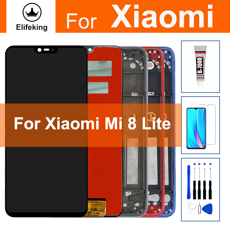 6.26 ''lcd cho Xiaomi Mi 8 Lite m1808d2tg Bộ lắp ráp Bộ số hóa cảm ứng thay thế + công cụ + keo + Kính cường lực