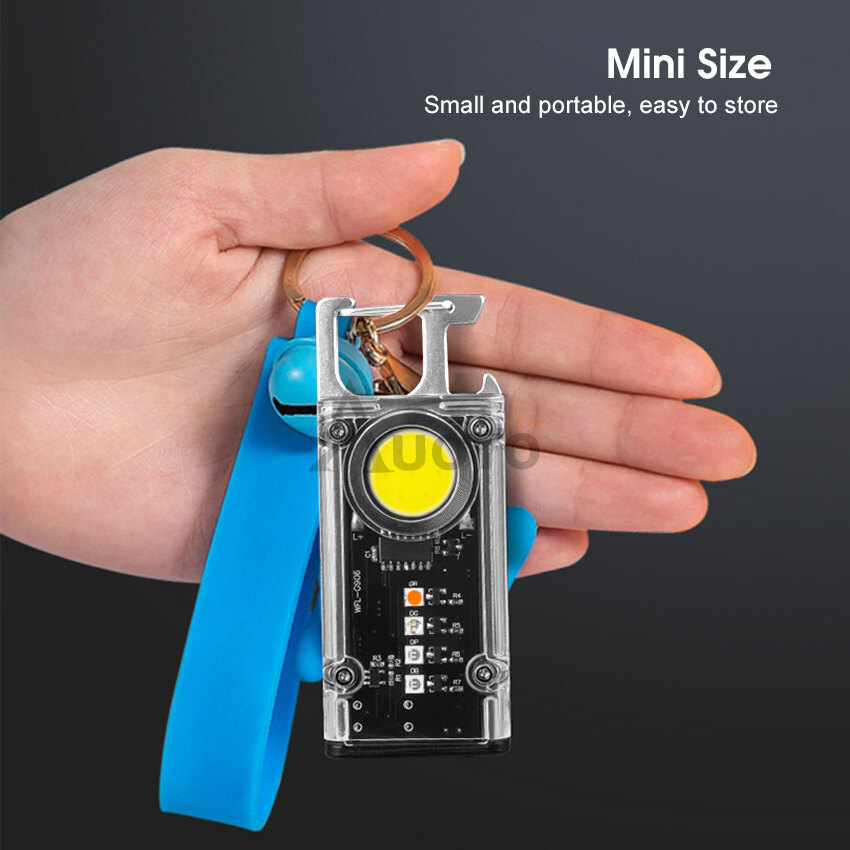 Auoyo Flashlight COB Rechargeable Mini Keychains Work Light Portable Dual Light Source High Brightness Flashlight Strong Light Multi-Functional Flashlight For Outdoor Camping Working Repairing