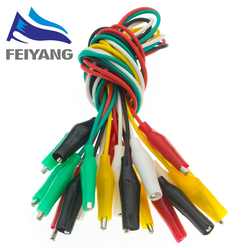 10pcs Alligator Clips Electrical DIY Test Leads Alligator Double-ended Crocodile Clips Roach Clip Test Jumper Wire