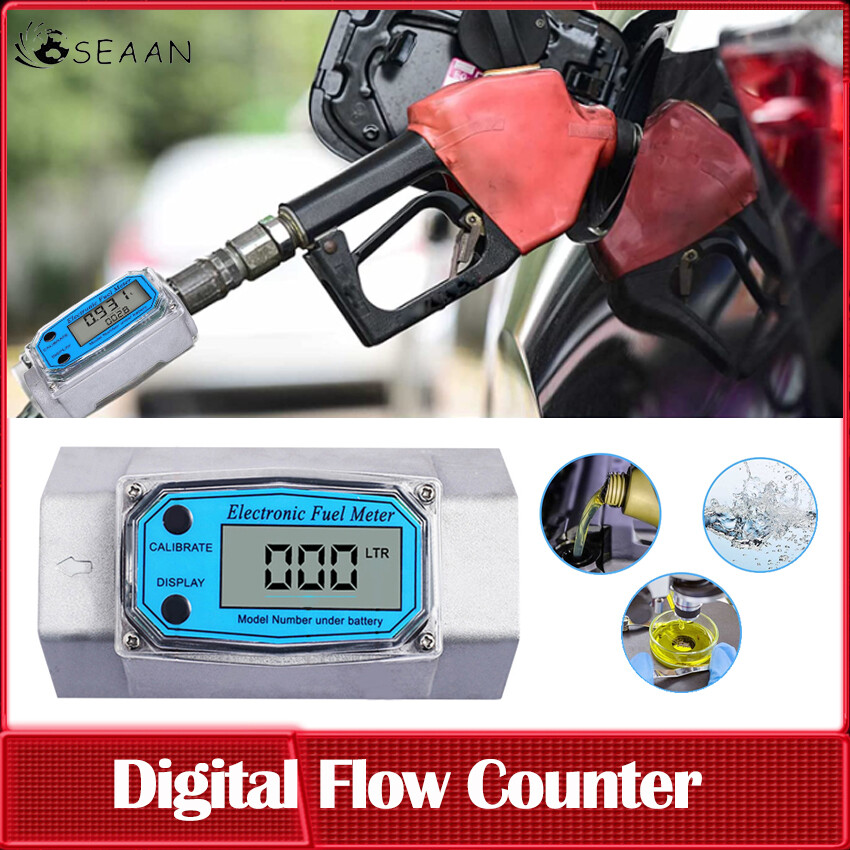 Digital Fuel Flow Meter Car Gasoline Water Flow Meter Counter Fuel Flow Sensor Indicator Controller
