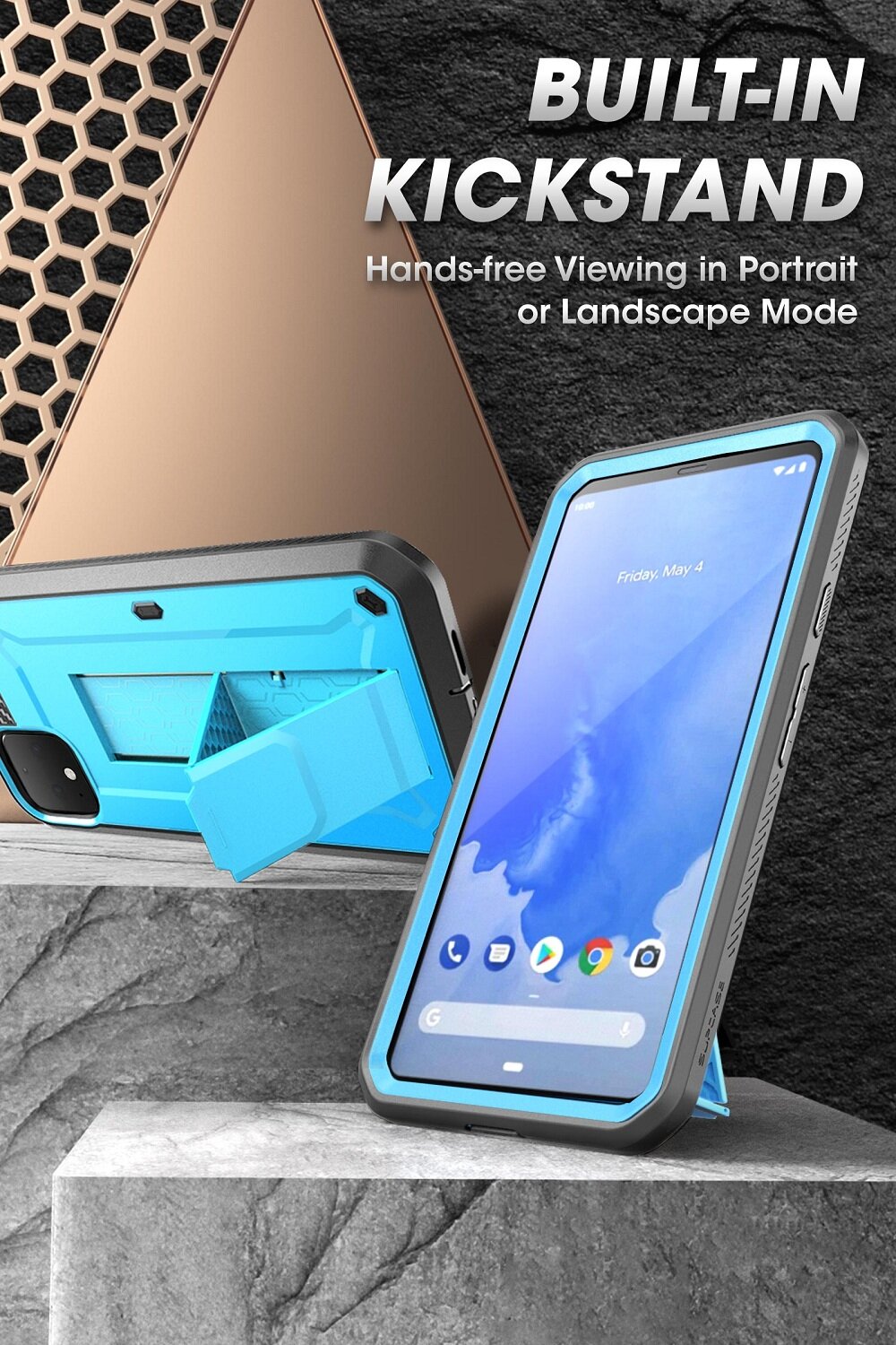 SUPCASE UBPro Casing for Google Pixel 4/ 4XL 2019 Full-Body Rugged Shockproof Case with Holster& Screen Protector& Kickstand