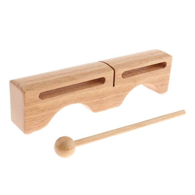 Wooden Percussion Rhythm Blocks with Mallet for Early Preschool Education Is Great Gift for Children to Learn Rhythm