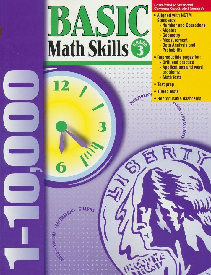 (261) Basic Math Skills Workbook, Grade 3 Primary Lazada