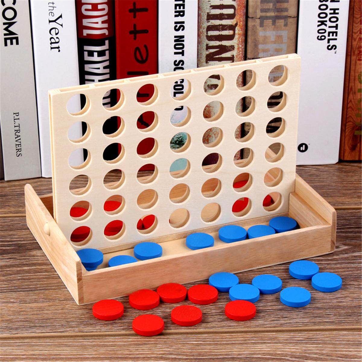 4 in a Row. Four in a Row Wooden Game, Line Up 4, Classic Family Toy ...