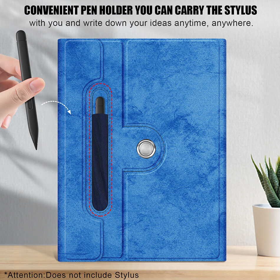 IFarcase 360 Rotatable Kickstand Tablet Protective Cover for Surface Pro 8 13 inch Leather Case+Stylus
