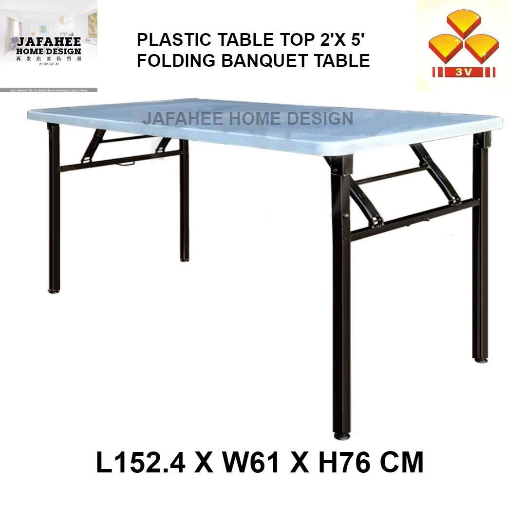 JFH 3V 2' x 5' Folding Banquet Table / Foldable Banquet Table