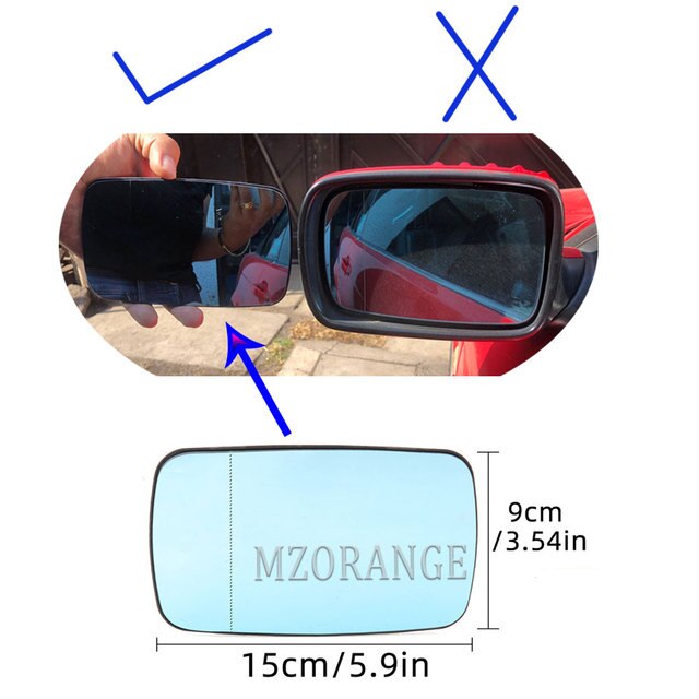 Heated side mirror glass for bmw e46 1998-2006 rearview mirror for bmw e39 1997-2003 heated door wing rear view mirror glass