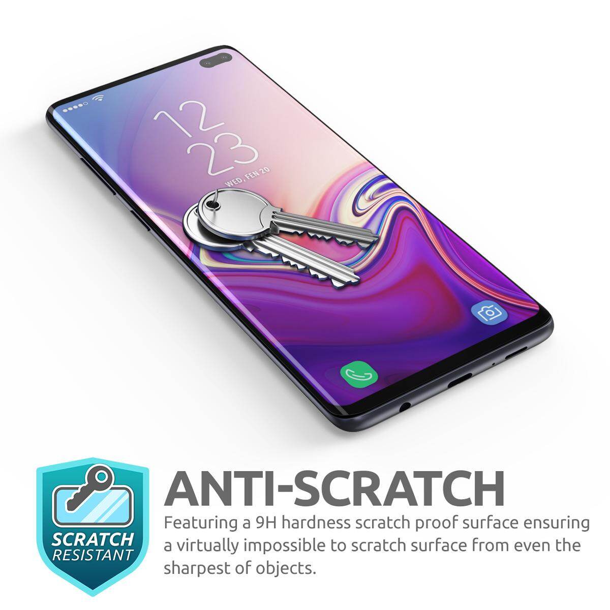 SUPCASE 3D Kính Cường Lực Cong Bảo Vệ Màn Hình Cho Samsung Galaxy S10/S10Plus [Hỗ Trợ Trong-Màn Hình Nhận Diện Vân Tay] Không Tạo Bọt Khí [Trường Hợp Thân Thiện Với] Miếng Bảo Vệ Màn Hình
