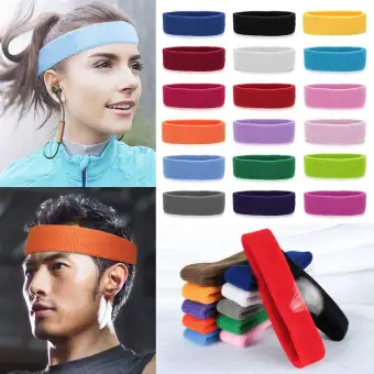 1pc Sweatband Cotton Sports Headbands For Men Women Moisture