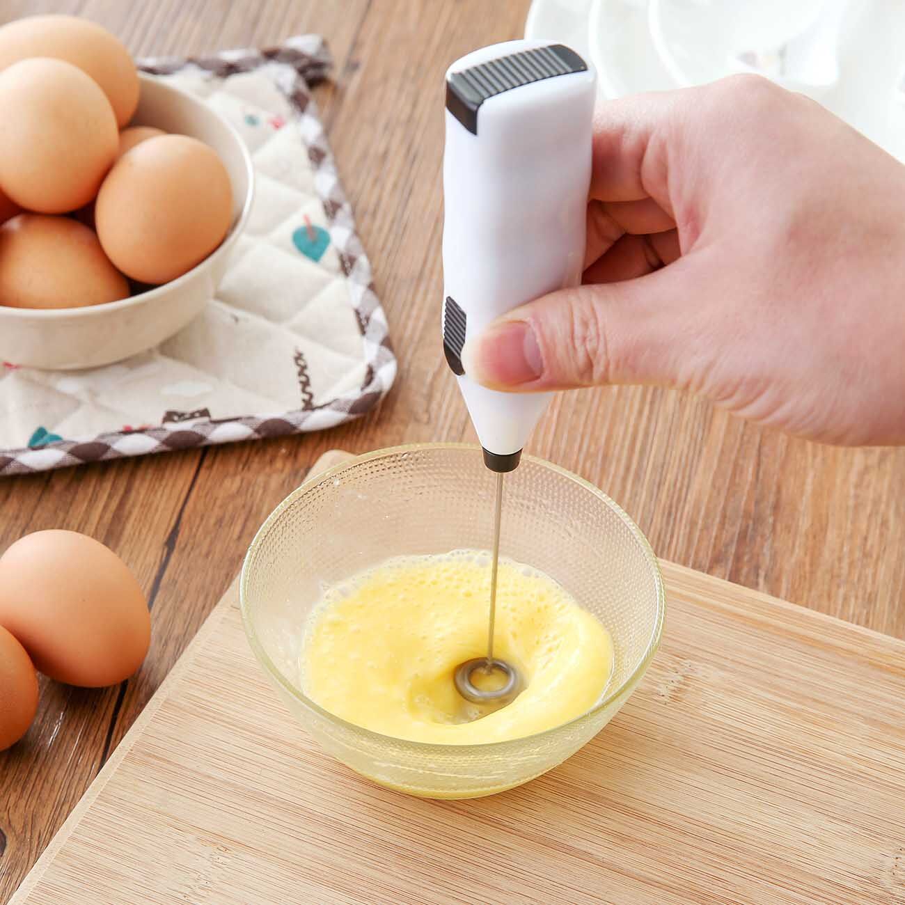 CNMF Electric Egg Beater Milk Frother Egg Stirring Stick Baking Tool Mini Cream Agitator (not include batteries)