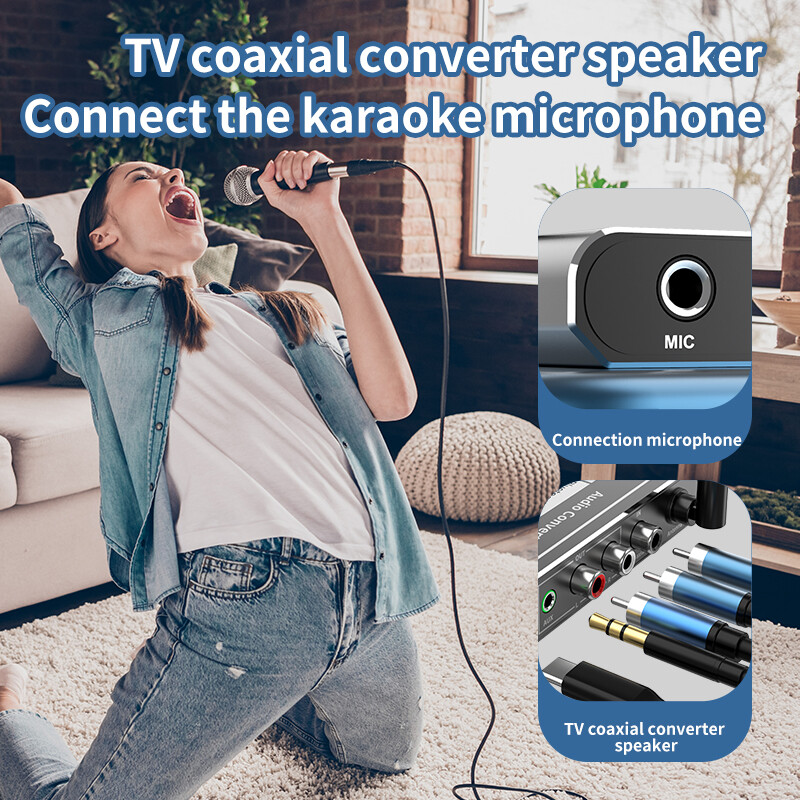Bộ Thu Bluetooth 5.1 Bộ Chuyển Đổi Âm Thanh Bộ Chuyển Đổi Đa Năng USB Disk Play Coxial Optical Sang Aux RL DAC 3.5MM Mic Điều Khiển Từ Xa