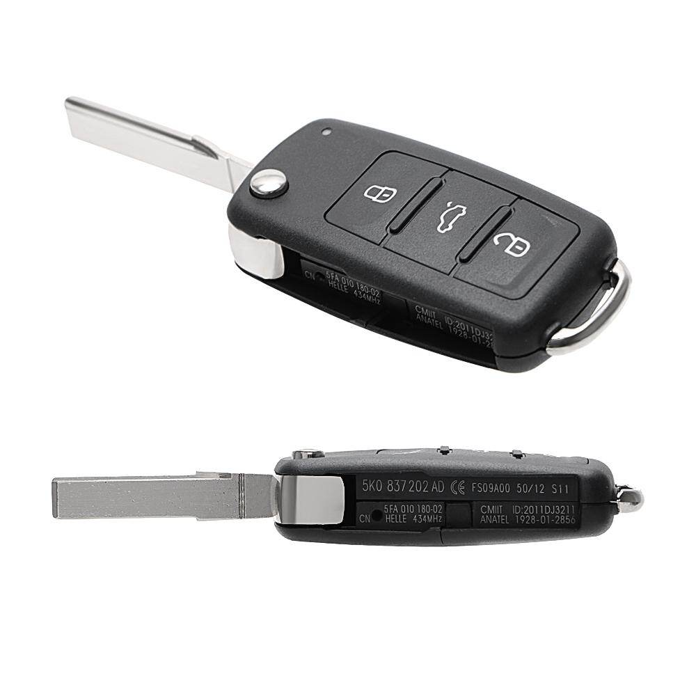 3 Button Flip Remote Auto Car Key Shell for Beetle Caddy Eos Golf Jetta Polo Scirocco Tiguan Touran UP For VW Blank Keys Cover Case