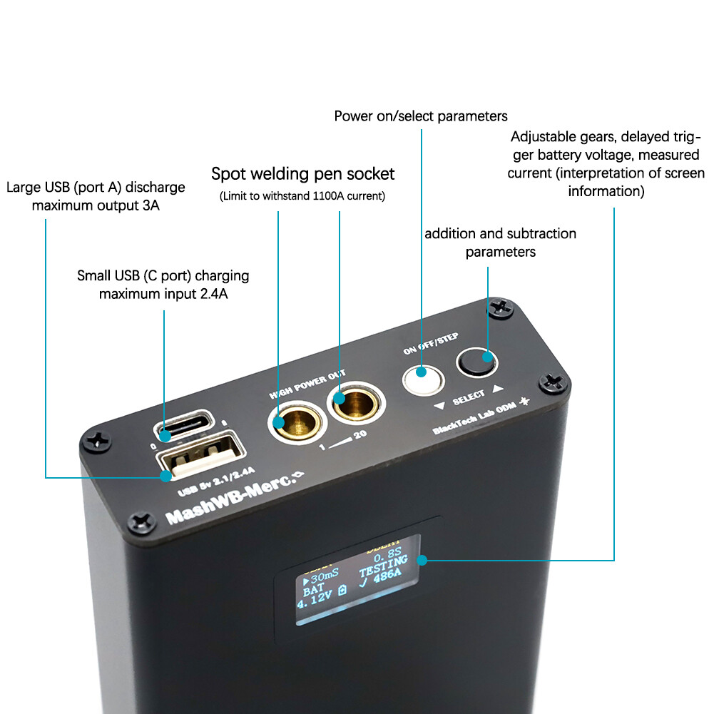 Smart Sensor Digital Display Portable Welding Machine DIY Set Handheld Small Welding Machine 18650-Lithium Battery Welding Mobilephone Recharging Built-in Ammeter Function