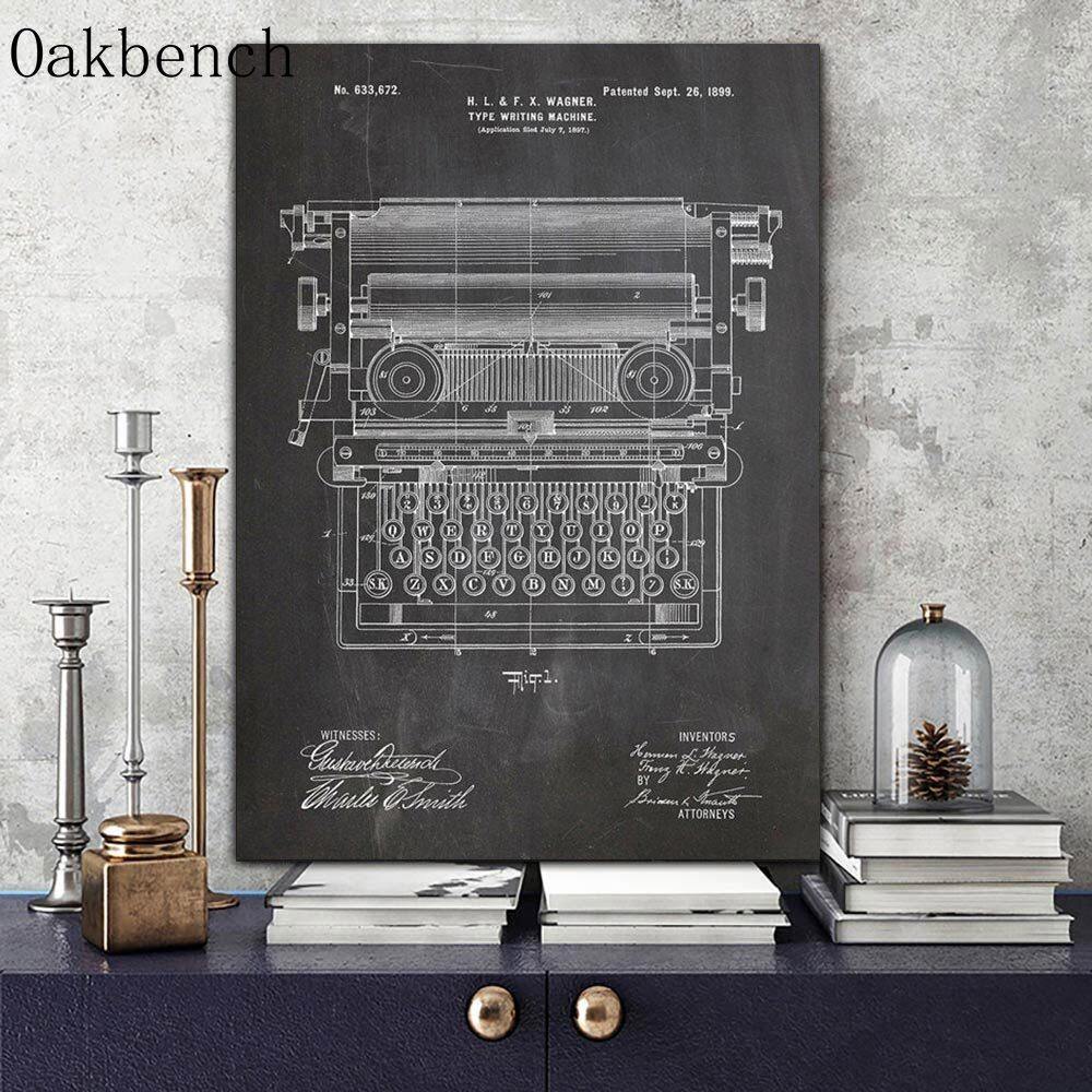 Abstract Canvas Painting Office Deco Office Work Vintage Print Working  Typewriter Art Poster Print 0316 | Lazada PH