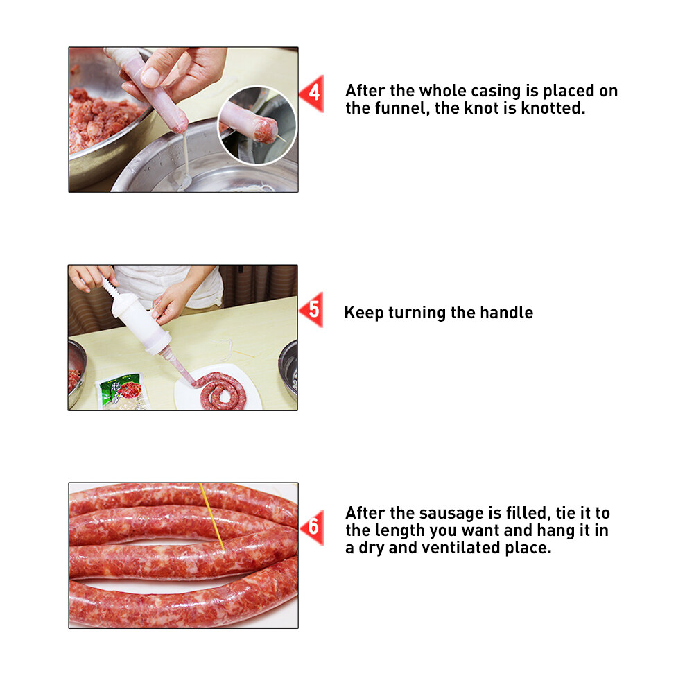 1Set* Make Manual Meat Sausage Funnel Machine Filler Stuffer Sausage Salami