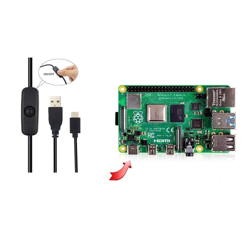 5V 3A 3000mA Power Supply Adapter USB Type-C Charger Cable for Raspberry Pi 4 4B US / EU Plug