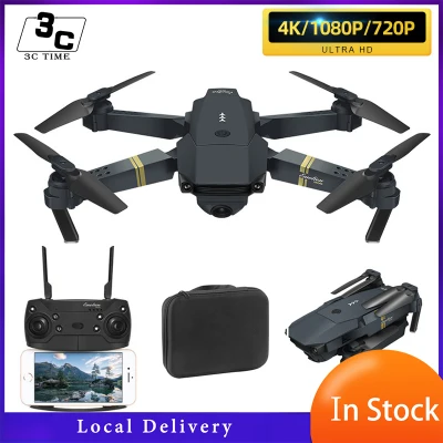 🇲🇾(3C Time) E58 WIFI FPV Drone with HD Camera Micro Fold Wireless Mini Drone UAV with Wide Angle HD 4K 1080P 720P Camera Mode Hold High Foldable Arm RC Quadcopter Drone for Toy Gift