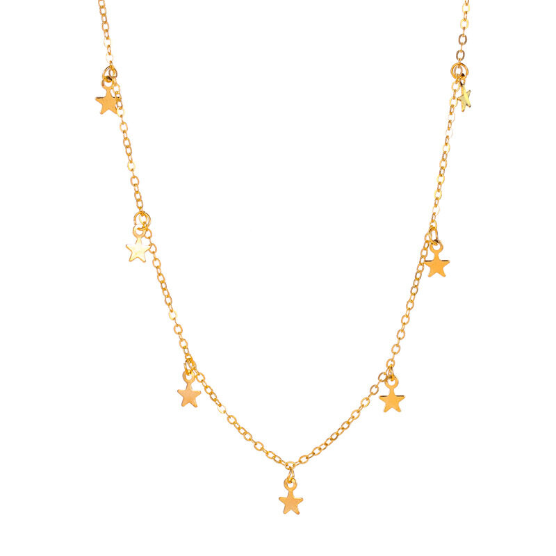 Gold Star Pendant Short Chain Necklace Choker Gift Fashion Geometric Necklaces for Women Girl MARMALA Jewelry