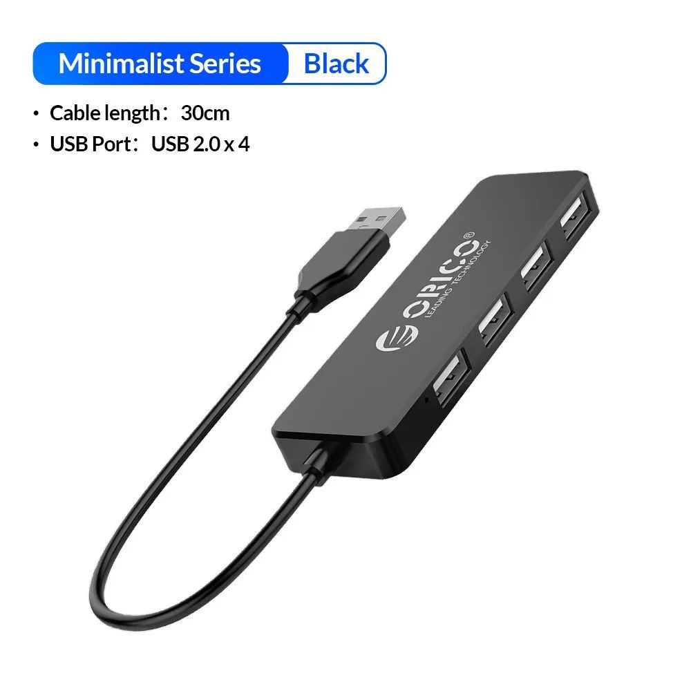 Orico 4 cổng USB 2.0 Hub siêu mỏng siêu tốc dữ liệu Hub ABS USB mini Splitter phụ kiện máy tính cho PC máy tính xách tay máy tính xách tay