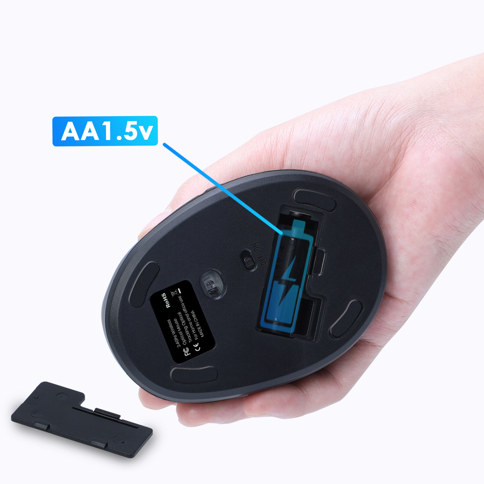 Jelly Comb Chuột Đứng Chuột Không Dây Chuột Không Dây Công Thái Học Màu Hồng Có Thể Sạc Lại 2.4G Chuột Không Dây Cho PC/Máy Tính Xách Tay/Windows/Io S