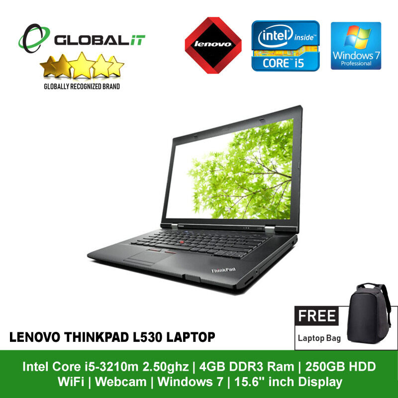 (Refurbished Notebook) Lenovo Thinkpad L530 Laptop / 15.6 inch LCD / Intel Core i5-3210M / 4GB DDR3 Ram / 250GB HDD / WiFi / Windows 7 / Webcam Malaysia