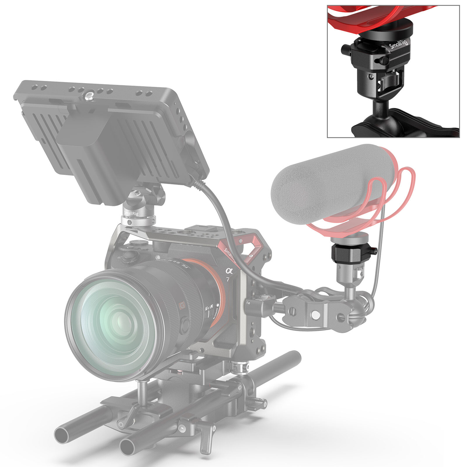 SmallRig Bộ chuyển đổi đế gắn giày lạnh đa năng có chốt an toàn cho đèn LED Micro lồng máy ảnh 2797