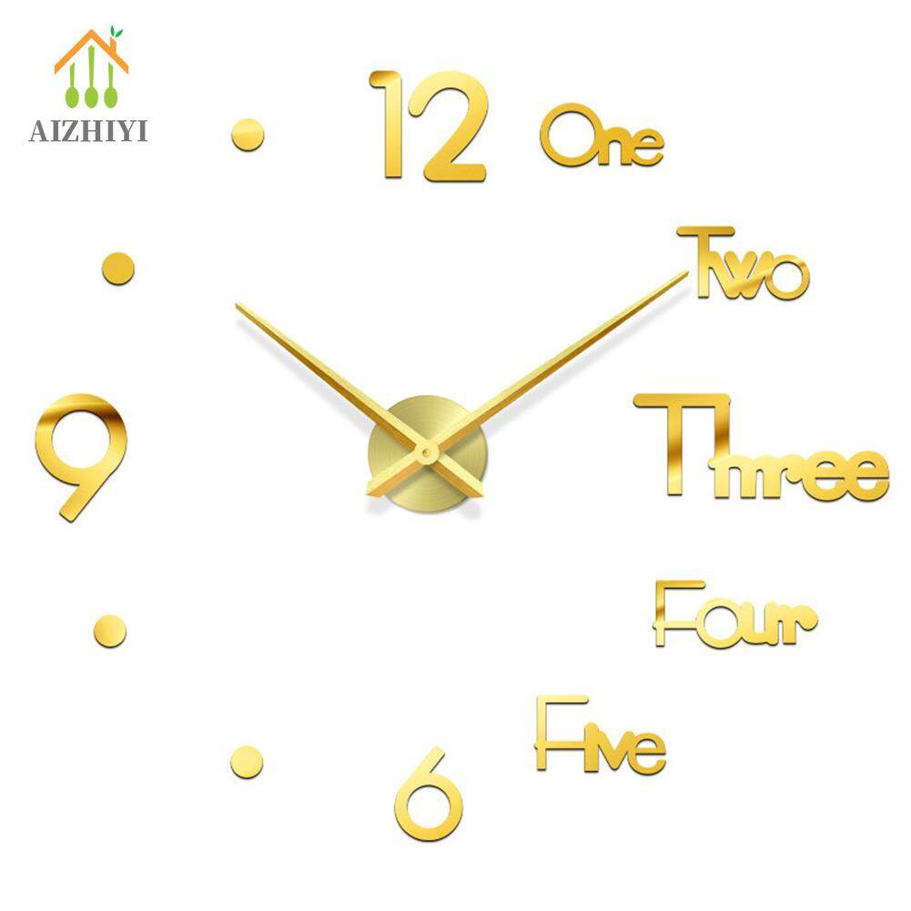 [AIZHIYI STORE]Đồng Hồ Dán Tường Acrylic, Hình Chữ 3D Hiện Đại, Thời Trang, Dùng Trang Trí Nhà Cửa, Phòng Khách, Phòng Ngủ