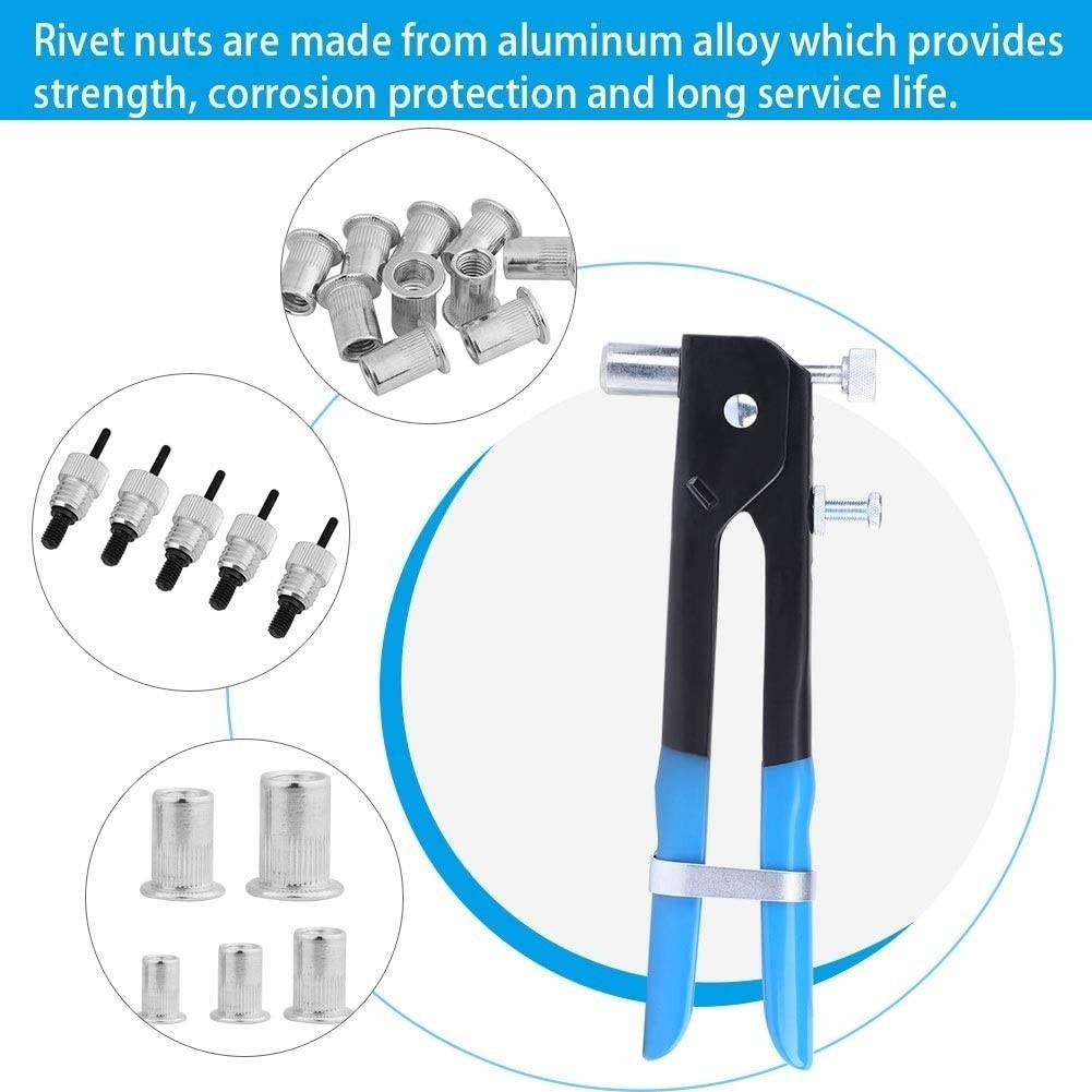 ซ่อม Nut เครื่องมือหมุดโลหะ Riveter 106PCS M3/M4/M5/M6/M8 Nut Rivet ...