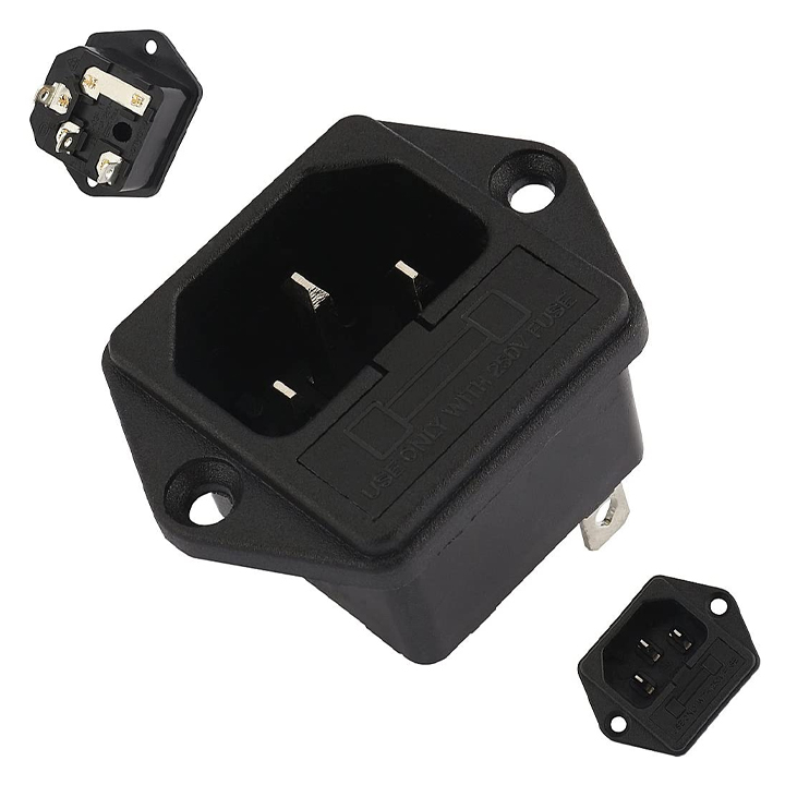 Jack nguồn nồi cơm điện 3 chân có cầu chì