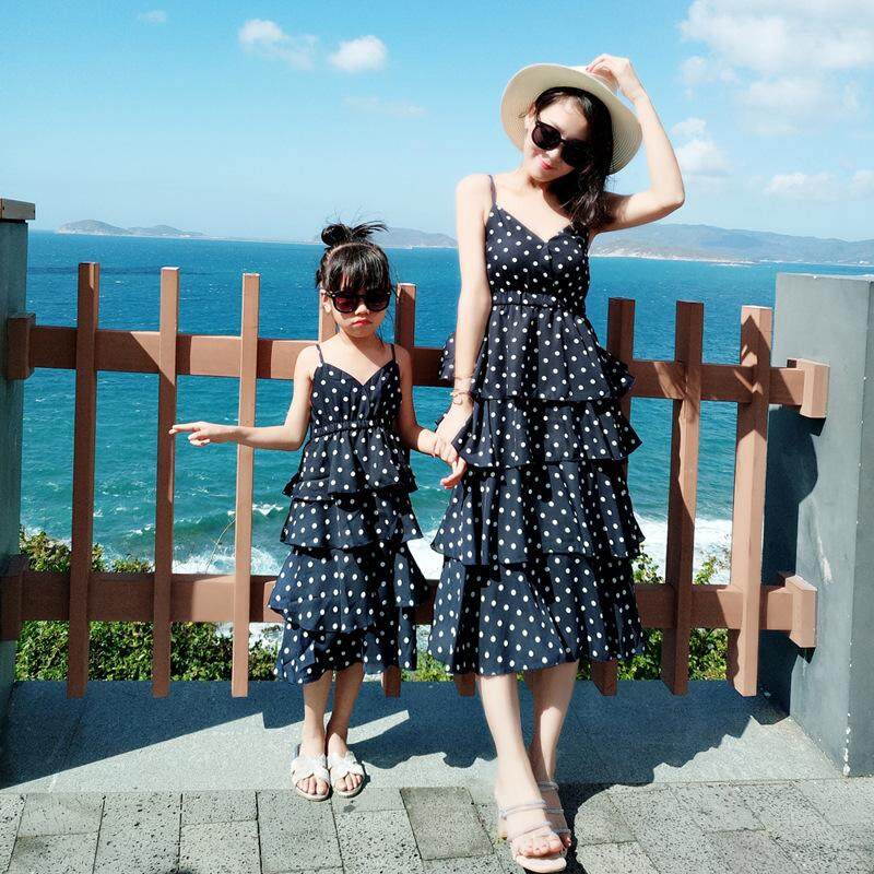 Giá bán Mẹ & Con Gái Sling Chấm Bi Đầm Phù Hợp Với Họ Trang Phục