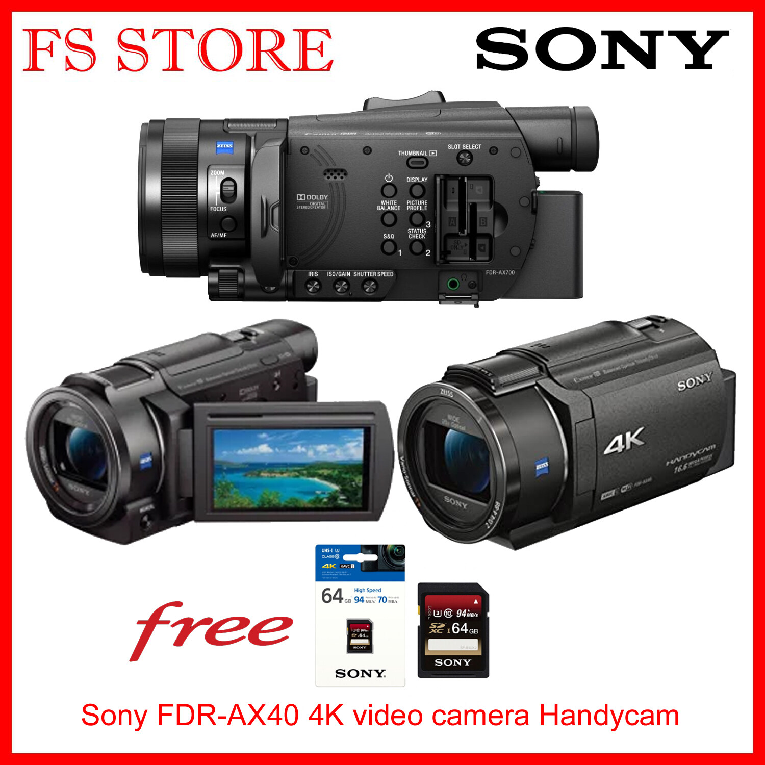 SONY - 【harusaya】SONY FDR-AX40 Amazon.com : Sony 4K Video Camera Handycam 20x Optical FDR