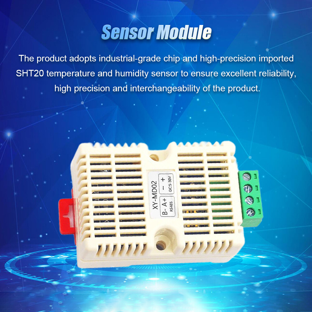 【ANENG】XY-MD02 Temperature Sensor Module High Precision DC5-30V Temperature-Humidity Sensors 1000M RS485 Signal Modbus-RTU Protocol Standard 35mm Rail Mount