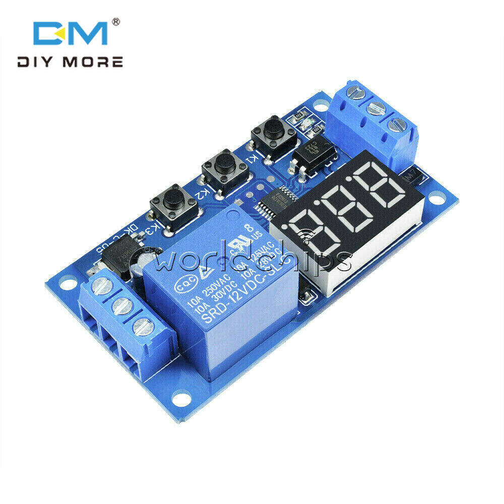 diymore Mô Đun Rơ Le Thời Gian Trễ Dc 12V Chính Hãng 3 Bảng Hiển Thị Led Kỹ Thuật Số Công Tắc Hẹn Giờ Điều Khiển Lập Trình Mô Đun Chu Kỳ Kích Hoạt Có Hộp Đựng