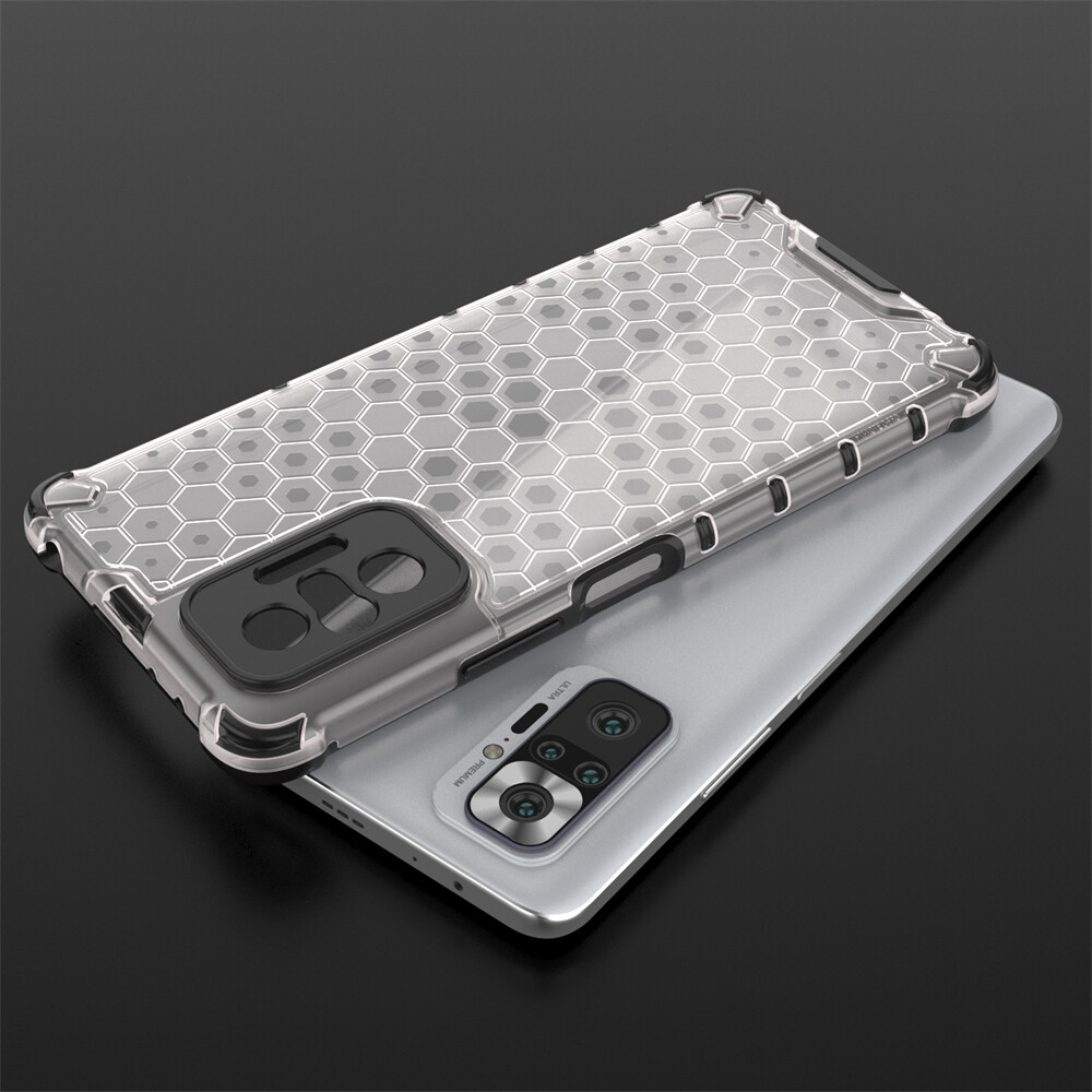 UFLAXE Honeycomb Ốp Cứng Chống Sốc cho Xiaomi Redmi Note 10 / Note 10S / Redmi Note 10 Pro Ốp Điện Thoại Trong Suốt Ốp Lưng Bảo Vệ Toàn Diện Bền Chặt Chống Vàng