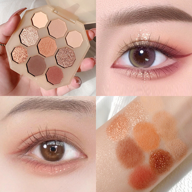 【BeautyMalls】 Bảng Phấn Mắt 9 Màu Phấn Mắt Lì Tông Màu Đất