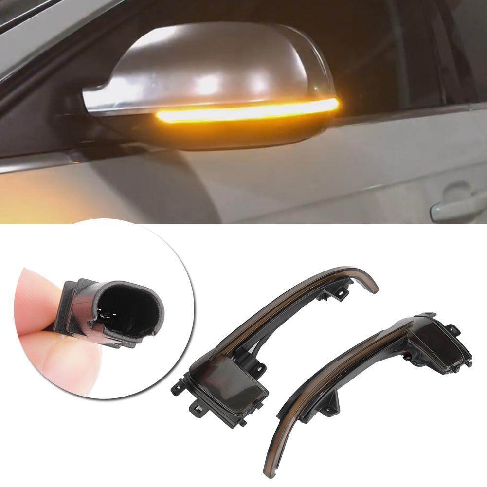 NIHUA-1 Pasang LED Mengalir Kaca Spion Mengubah Lampu Sinyal untuk Audi B8.5 A3 A4 A5 Asap Hitam