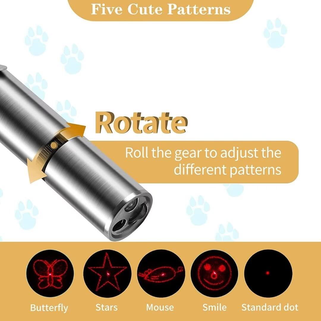 Con Mèo Laser Pointer Đồ Chơi Cho Trong Nhà Sạc USB 5 Mẫu Có Thể Chuyển Đổi