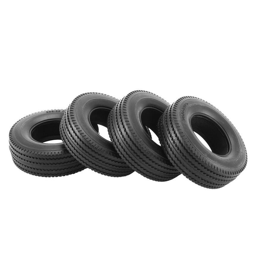 Ubest 4Pcs Rubber Tyres Wheel Tires With Sponge For 1:14 Tamiya Tractor RC Trucks, 4WD RC Racing Car Motor, Aircraft UAV Propeller, Aircraft Plane Model Toys Accessories