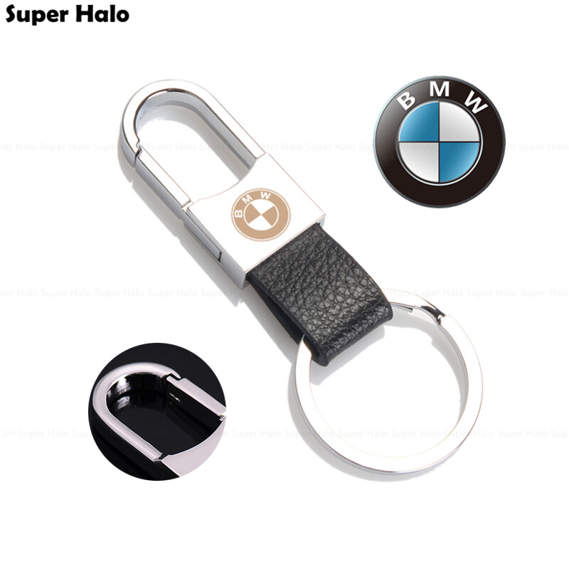 【Customized】 Leather Strap Keyring Motorcycle Keychain Car keychain for BMW