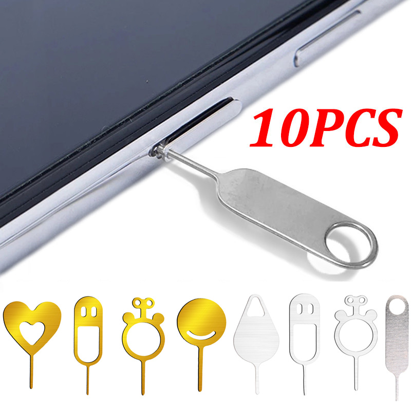 10pcs thẻ Sim dụng cụ tháo đinh ghim thực tế khay thẻ Sim que chọc thẻ pin khay thẻ Sim ejector kim cho điện thoại di động điện thoại thông minh