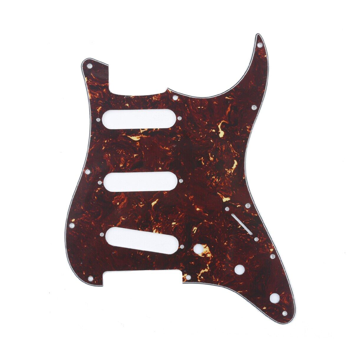Musiclily SSS 11 Hole Strat Guitar Pickguard For Fender USA/Mexican Made Standard Stratocaster Style, 4Ply Tortoise Shell