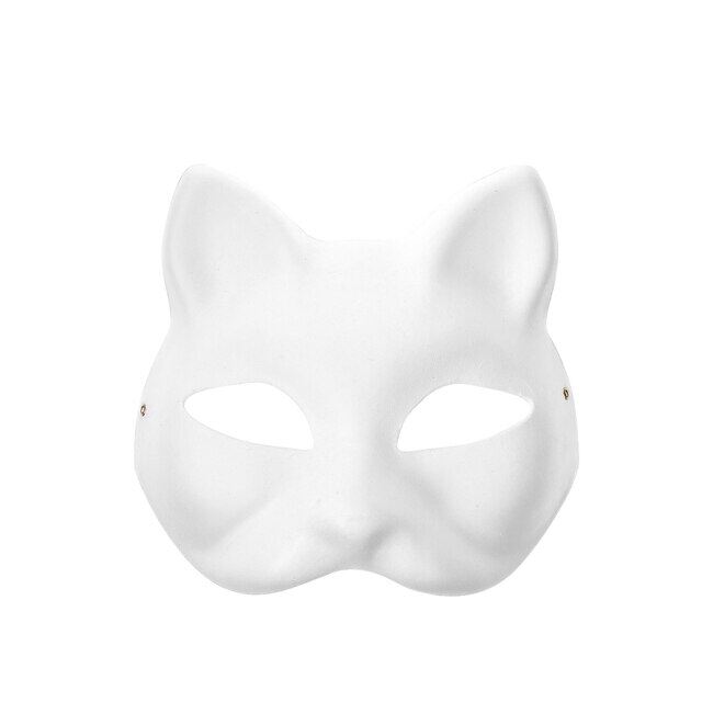 5/1Pcs Japanese Mask Half Face Hand-painted Cat Fox Mask Anime Demon Slayer Masquerade Halloween Festival Cosplay Prop
