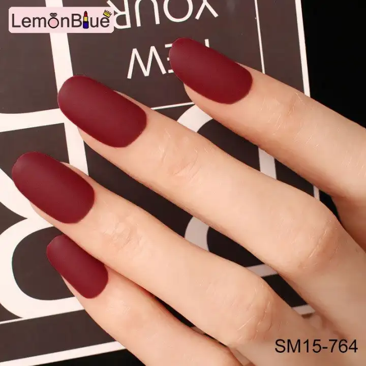 Lemonblue 24pcs Ladies Diy Fake Nails Frosted Matte Diy Manicure
