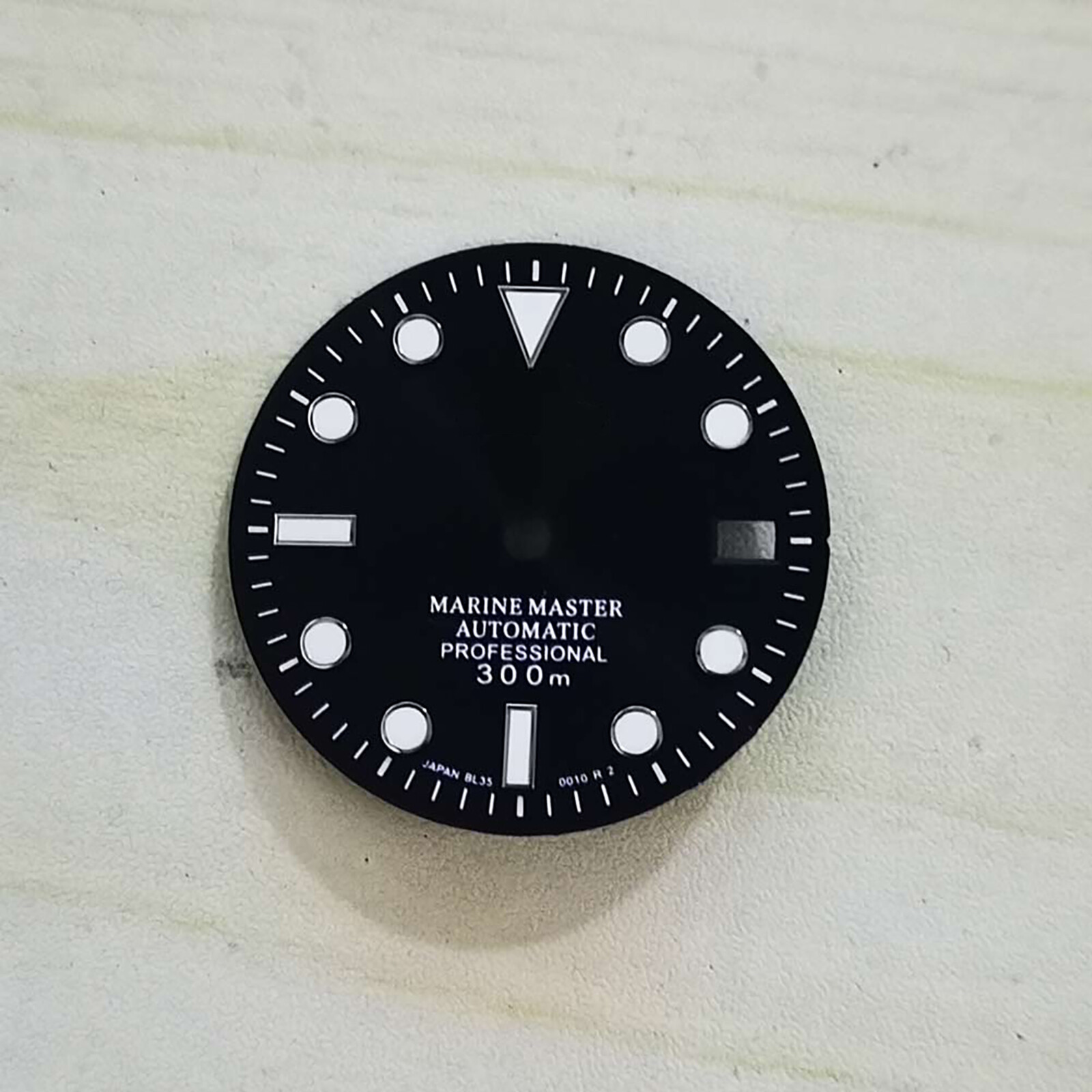 29mm Black Watch Dial with Green Luminous Replacement Part for NH35 Movement Watch Accessories with S logo