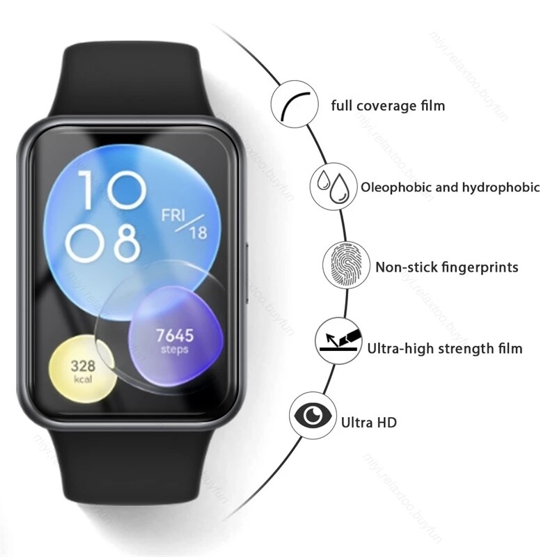 Miếng Dán Bảo Vệ Màn Hình HD Viền Cong PMMA 3D Cho Huawei Watch Fit 2